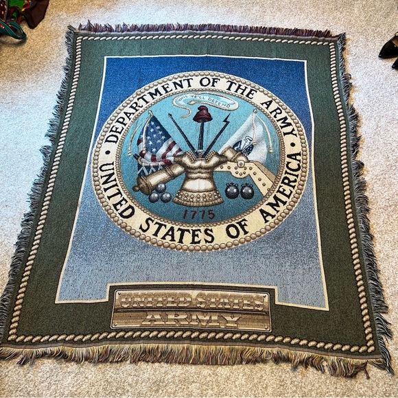 MOHAWK 🌟🌟USA🌟🌟TAPESTRY THROW BLANKET ~ U.S. ARMY - Picture 2 of 7
